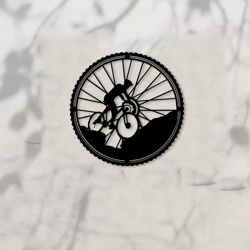 Mountain Biking Gifts - Escultura de Metal CIFBUY para Parede: