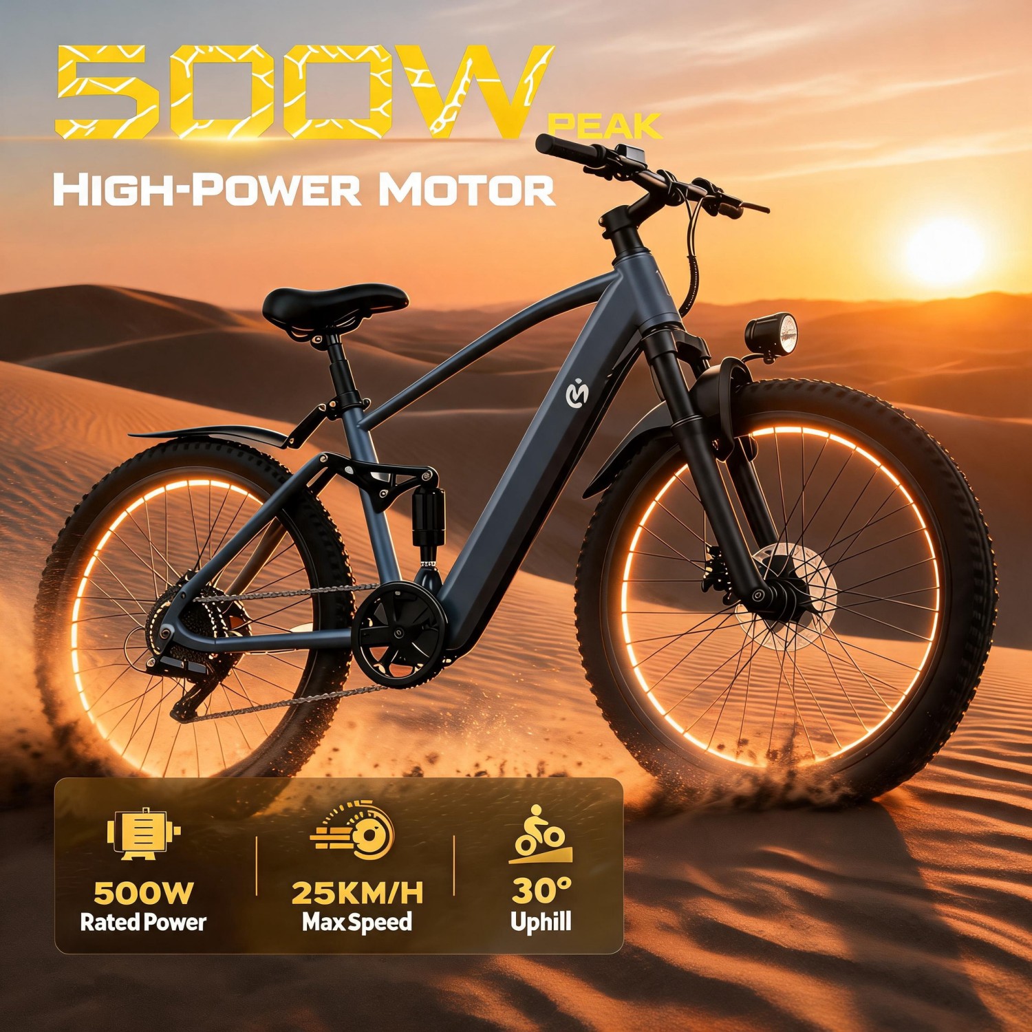 Mountain Biking Kit - Bicicleta elétrica off-road, motor de 500W,