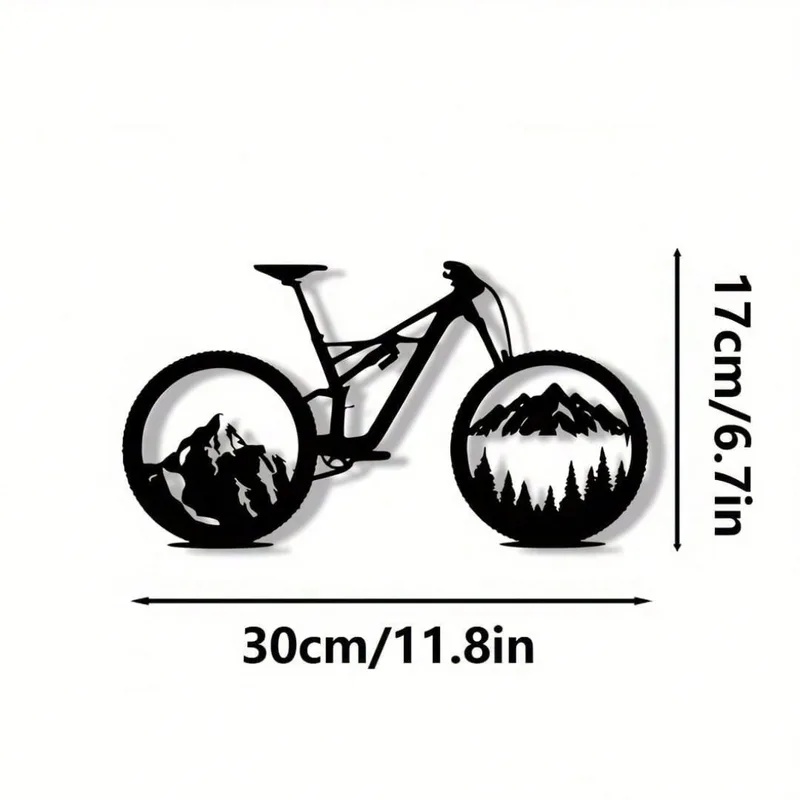 Mountain Biking Gifts - Arte de Parede em Metal Preto