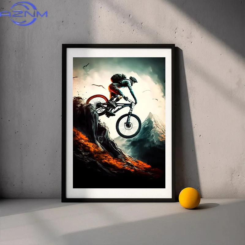 Pôsteres e Impressões Modernas - Picture Of Mountain Biking avaliação e preço
