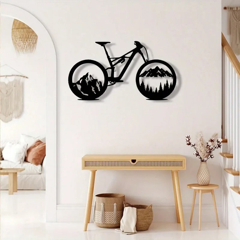 Arte de Parede em Metal Preto  - Mountain Biking Gifts avaliação e preço